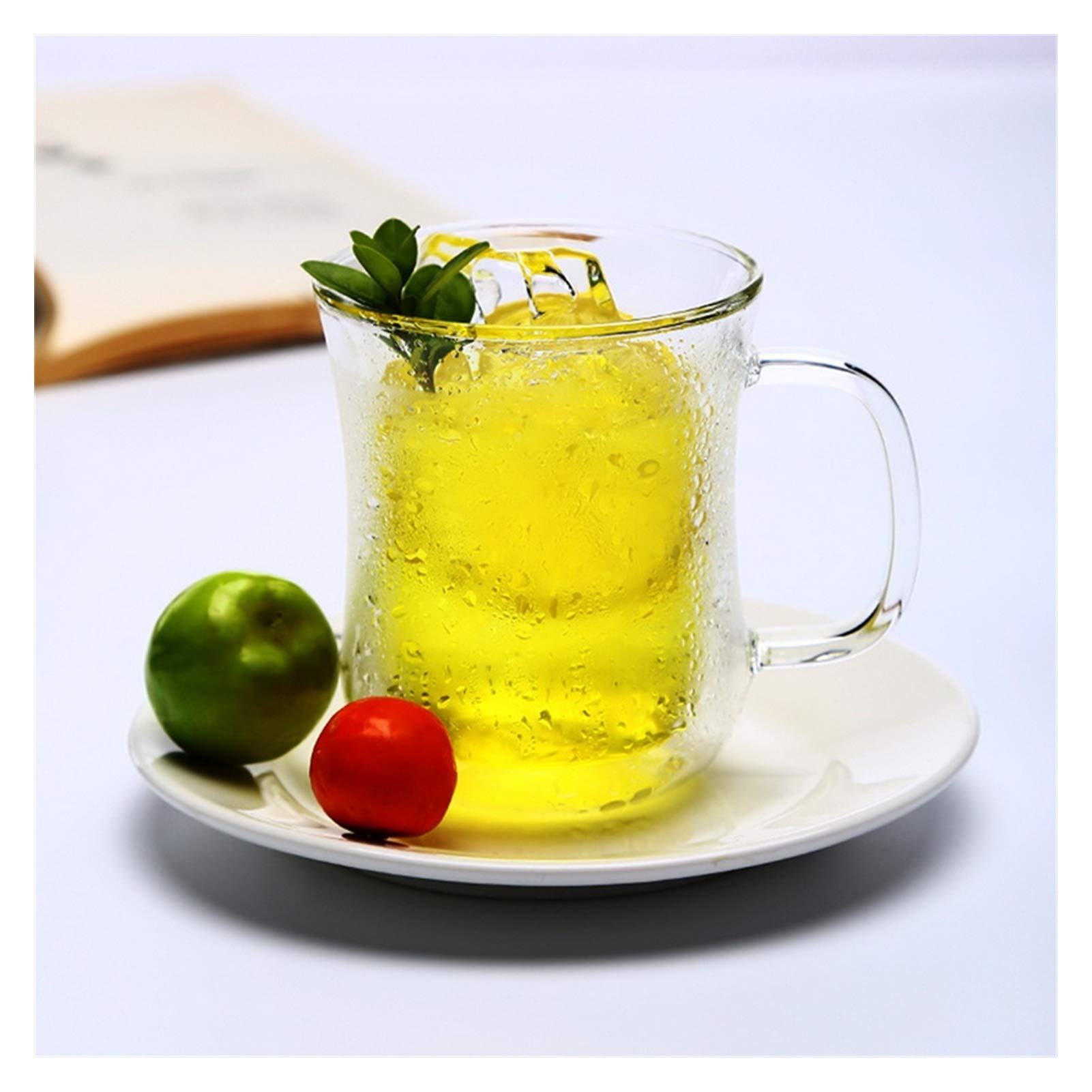 Premium Double Wall Glass Coffee Mug - 200ml Handmade Insulated Tea Cup for Hot/Cold Drinks, Beer, Healthy Beverages - Transparent Drinkware for Home, Office, Cafe Use (Color: Clear)