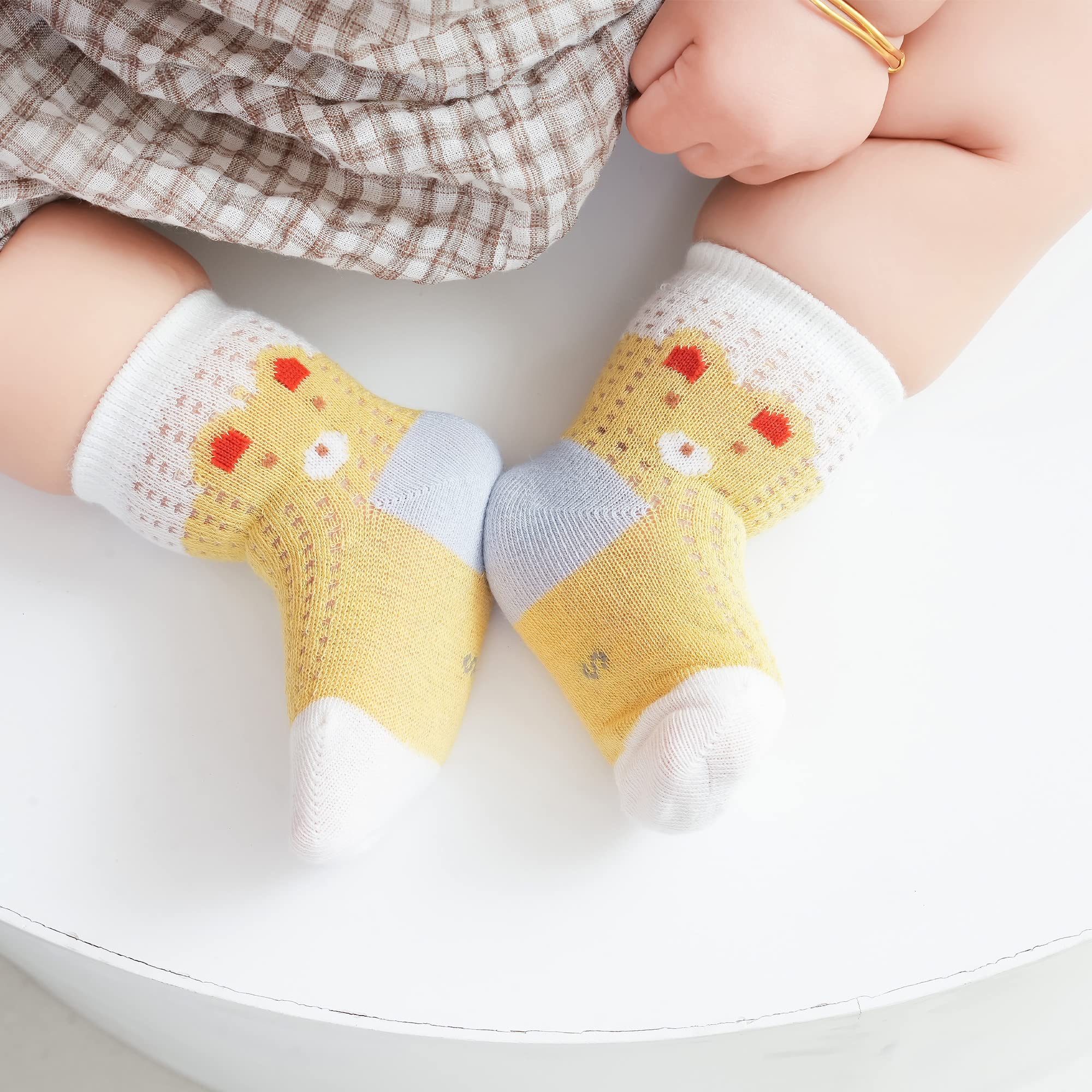 **8 Pack Baby & Toddler Cotton Socks for Boys & Girls - Soft Summer Socks for Infants - Perfect for Playtime, Daycare & Outdoor Activities**