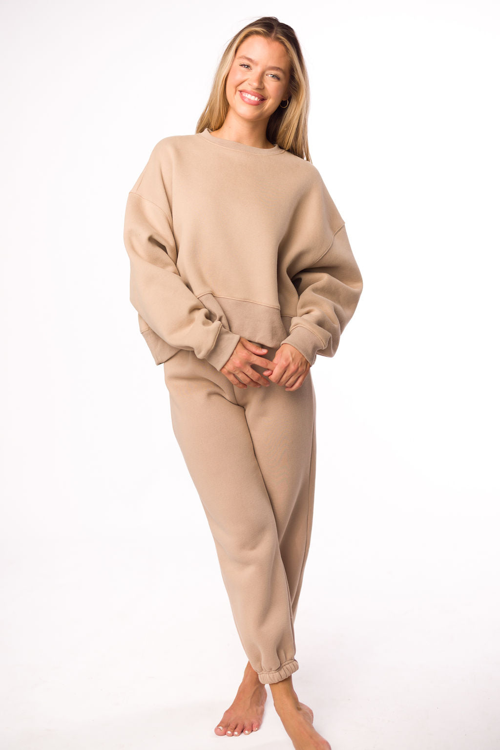 Soft & Cozy Mocha Sweatpants for Women - Lounge, Yoga & Home Wear - Comfortable Fleece Joggers for Relaxing & Running Errands