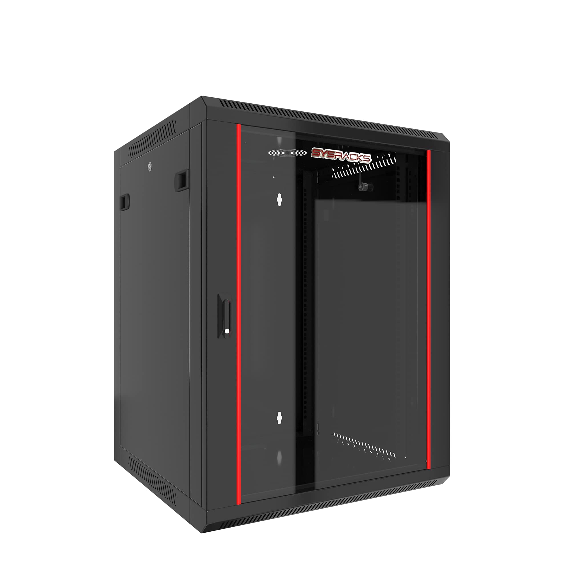 15U Wall Mount Server Rack Cabinet - Locking Network Enclosure for Electronics, AV Equipment & Data Security | 18-Inch Depth | Ideal for Home Office, Data Centers & IT Infrastructure
