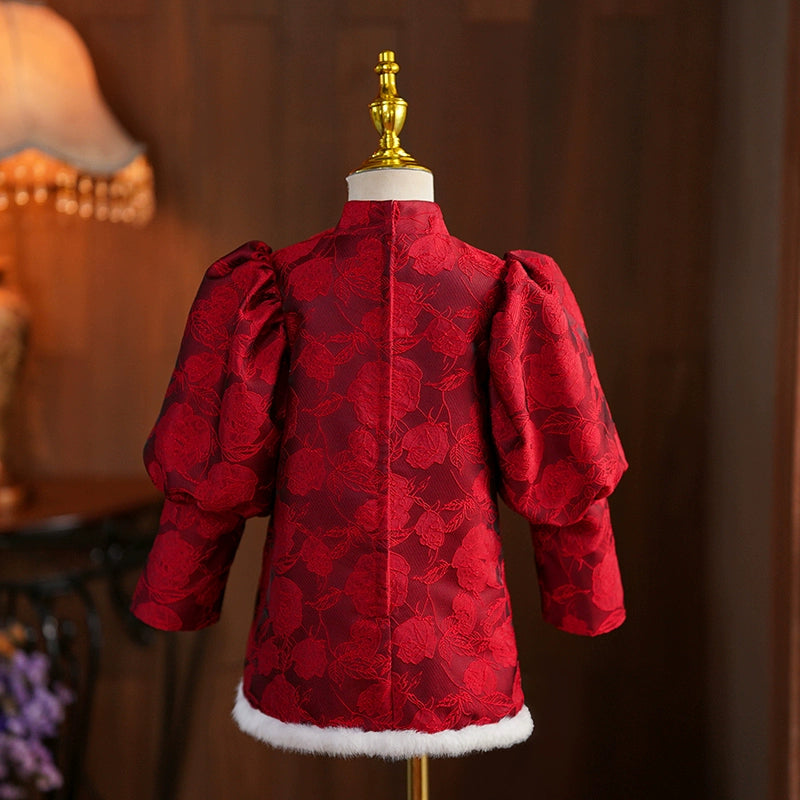 Adorable Toddler Christmas Dress with Embroidery - Princess Birthday Party Gown for Girls | Perfect for Holiday Photos, Special Occasions & Festive Celebrations