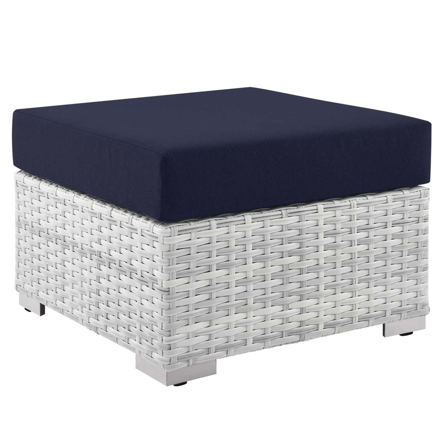 Modway EEI-4301-LGR-NAV Light Gray Navy Storage Ottoman Bench - 25