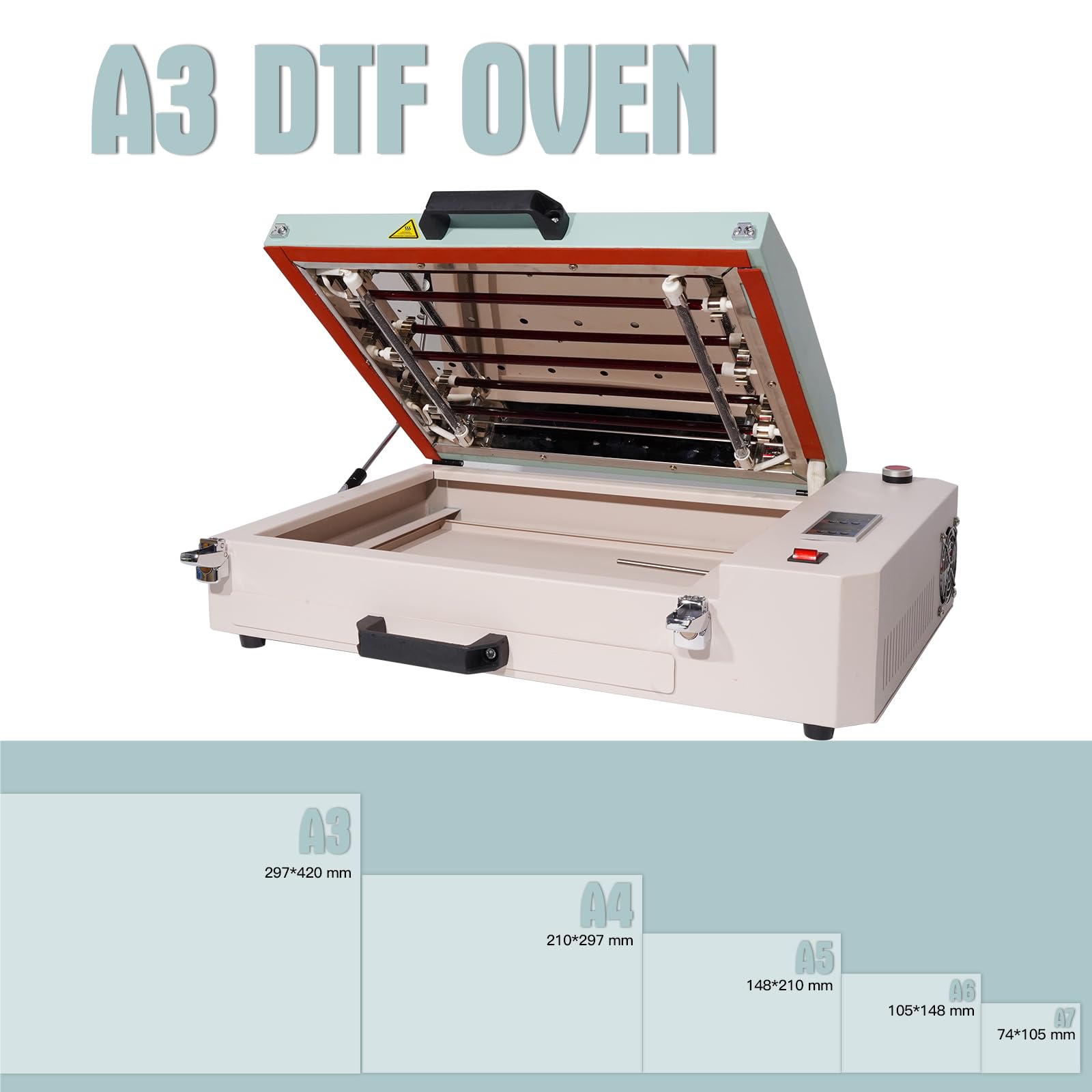 MECOLOUR Upgraded DTF Oven Heater A3/A4/A5 - Digital Time & Temperature Control with Ventilation System - Professional Curing Heater for 16.93