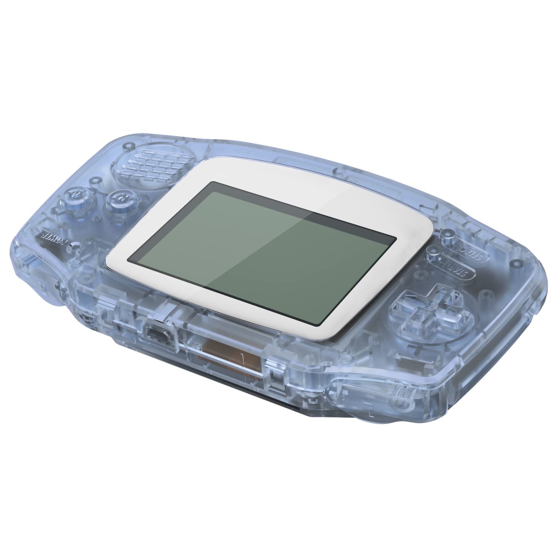 eXtremeRate Glacier Blue Replacement Shell & White Screen Lens for Gameboy Advance - Full Housing Cover Compatible with IPS & Standard LCD (Console Not Included) - Perfect for DIY Repair, Custom Modding & Retro Gaming Enthusiasts