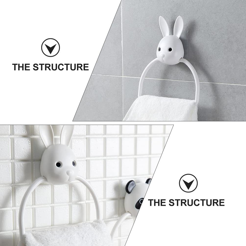 Baluue White ABS Bathroom Towel Ring - 1pc Wall Mounted Paper Towel Holder & Storage Rack for Bathroom, Kitchen, and Laundry Room Organization