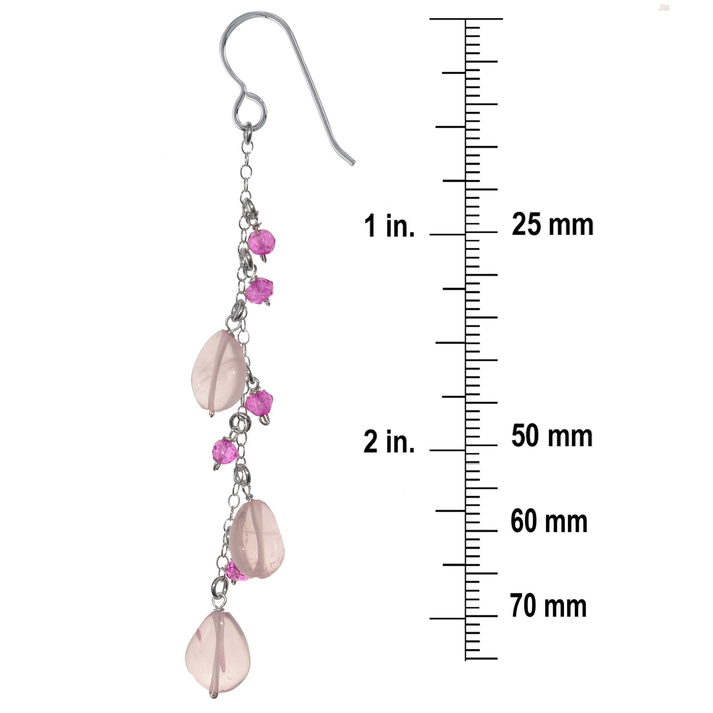 Natural Rose Quartz & Hot Pink Quartz Gemstone Handmade Earrings for Women – Boho Chic Jewelry for Everyday Wear, Gift Giving & Special Occasions