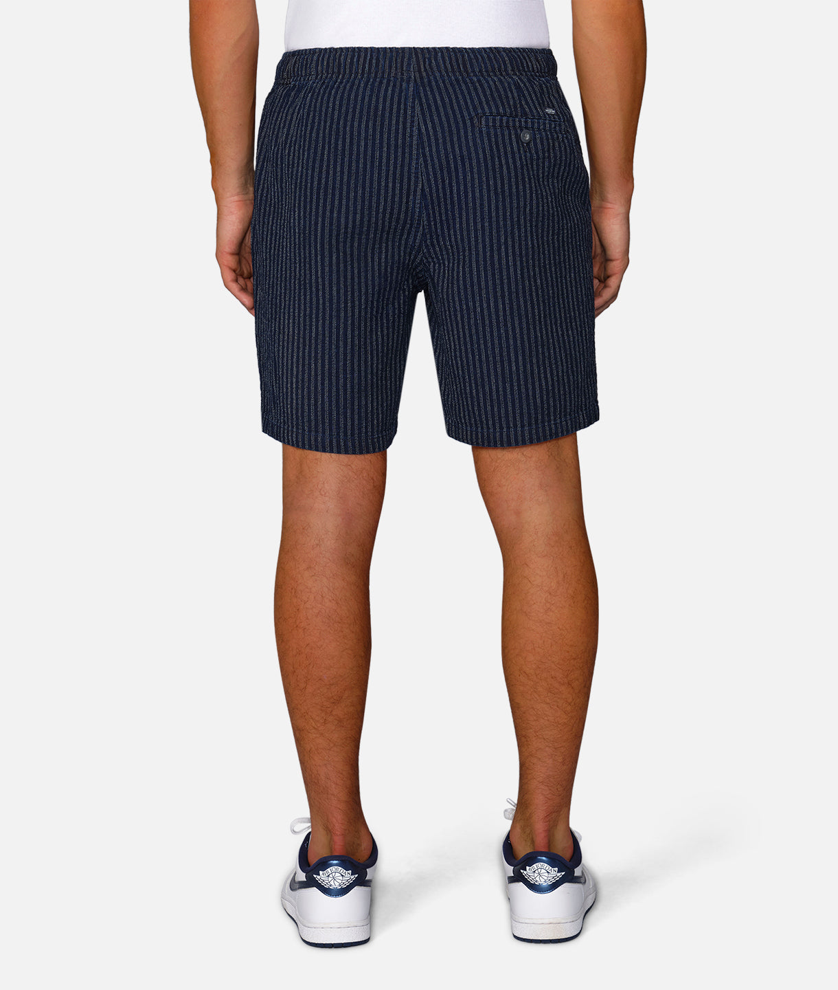 Mataro Shorts for Men - Navy & White Casual Swim Trunks - Perfect for Beach, Pool, and Summer Vacations