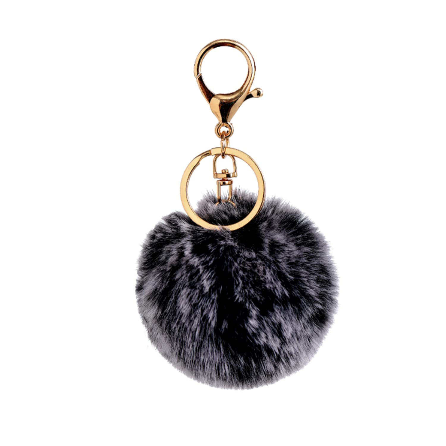 Fluffy Pom Pom Keychain - Soft Artificial Fur Ball Keyring for Car, Bag & Purse Accessories - Cute & Stylish Gift for Women & Girls - Perfect for Everyday Use, Travel & Party Decor