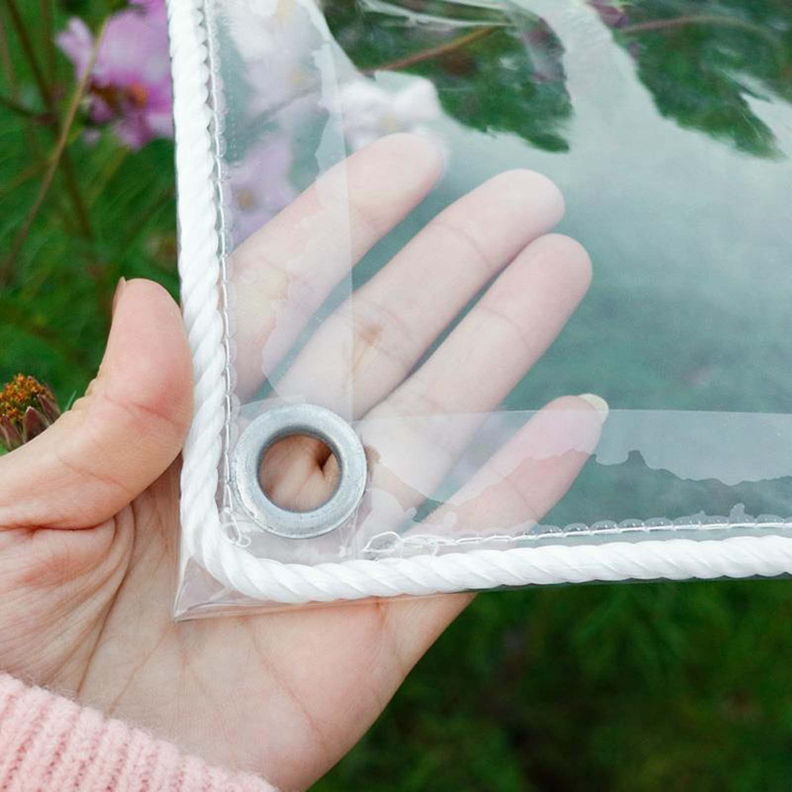 Heavy Duty Clear PVC Waterproof Tarp 3x4.9ft - Transparent Plastic Tarpaulin with Reinforced Grommets for Patio, Garden Furniture, Car Covers, Boat Protection & Outdoor Equipment Shelter