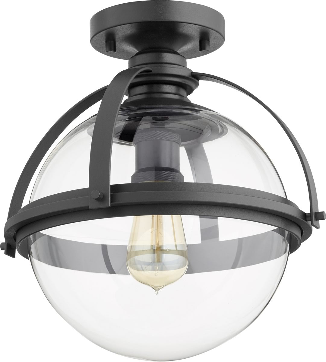 13W Black Ceiling Flush Mount Light Fixture - Modern Single Bulb Lighting for Bedroom, Hallway & Closet