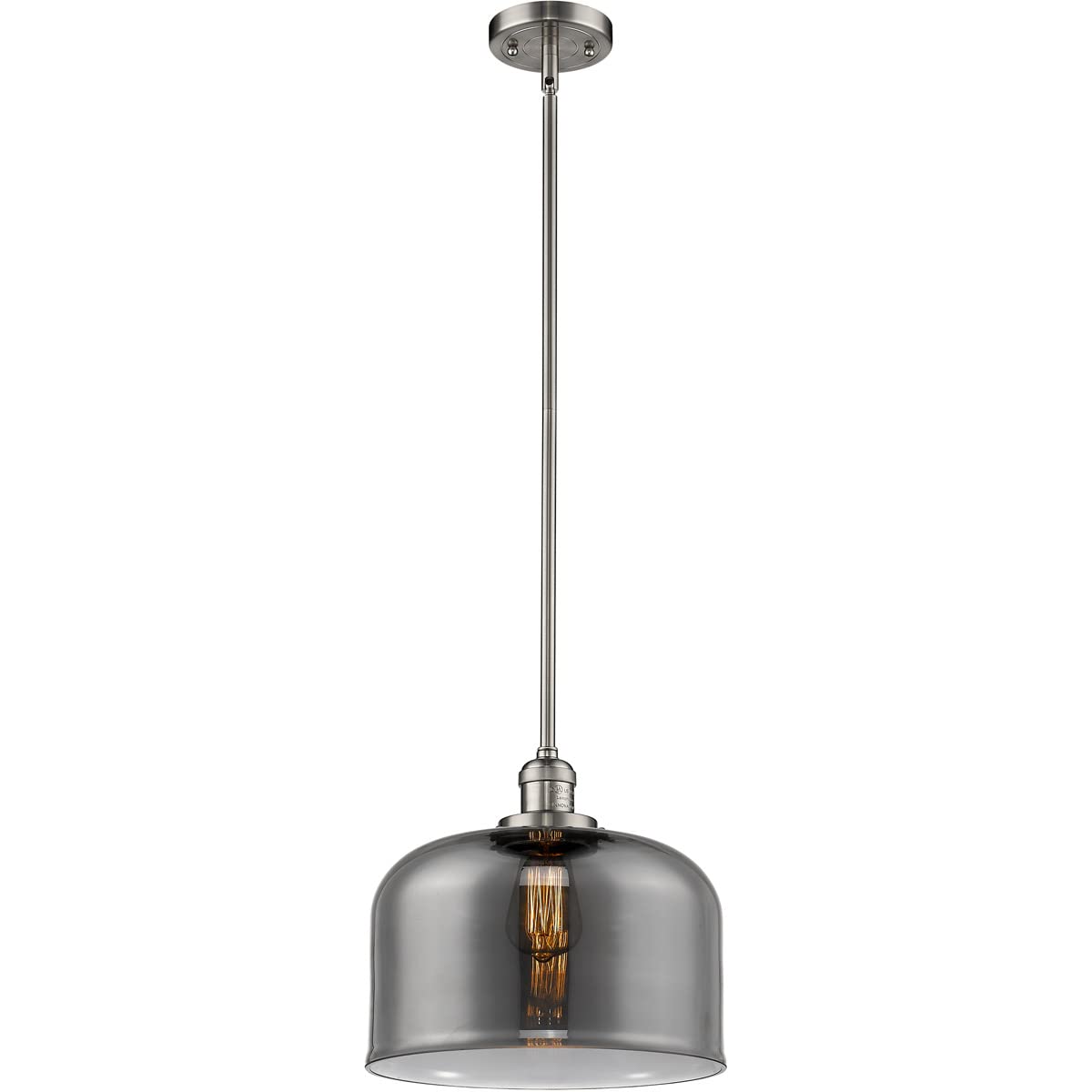 Innovations INNO201S-SN-G73-L-LED Modern Mini Pendant Light Fixture in Pewter, Nickel & Silver - Perfect for Kitchen Island, Dining Room or Entryway Lighting