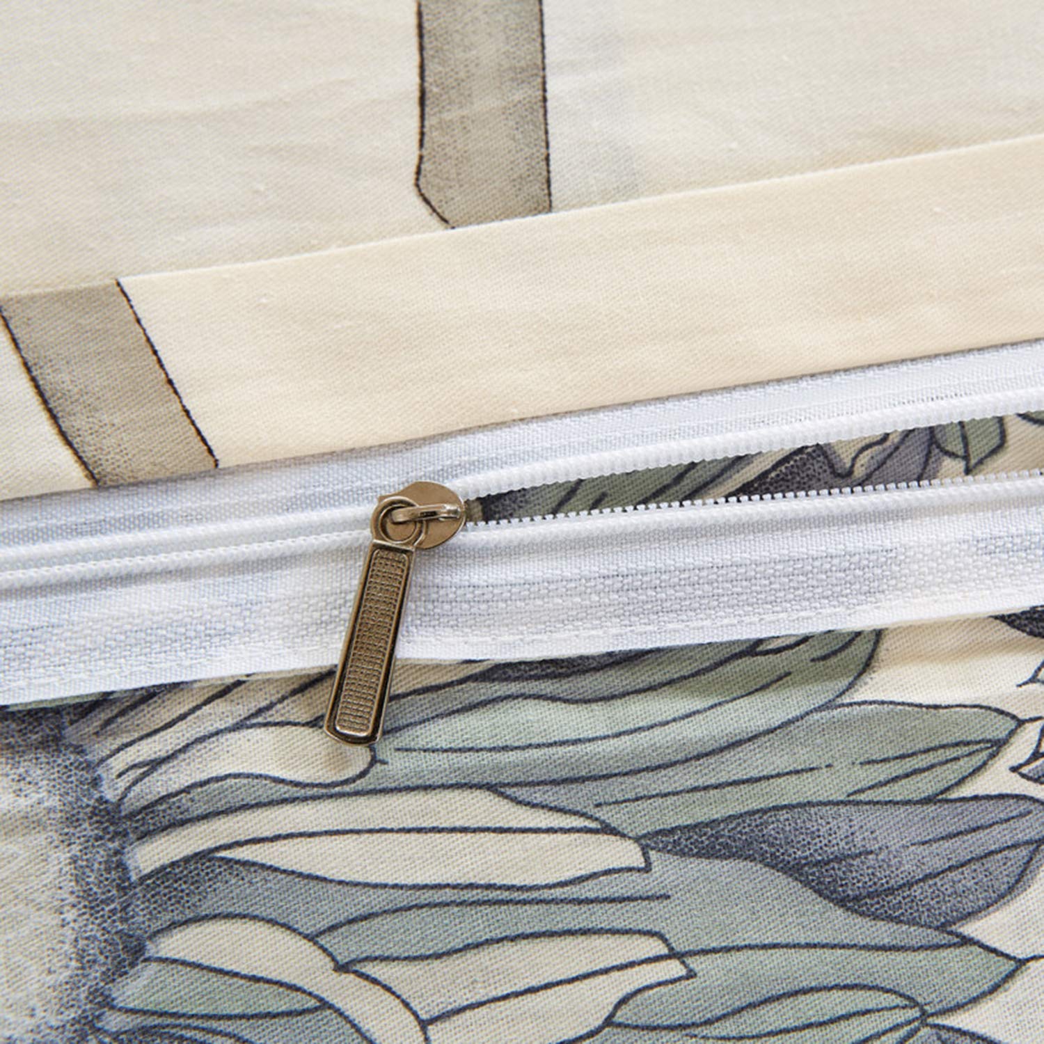 Luxury Cream Floral Duvet Cover Set Queen Size - Soft Reversible Bedding for Cozy Sleep