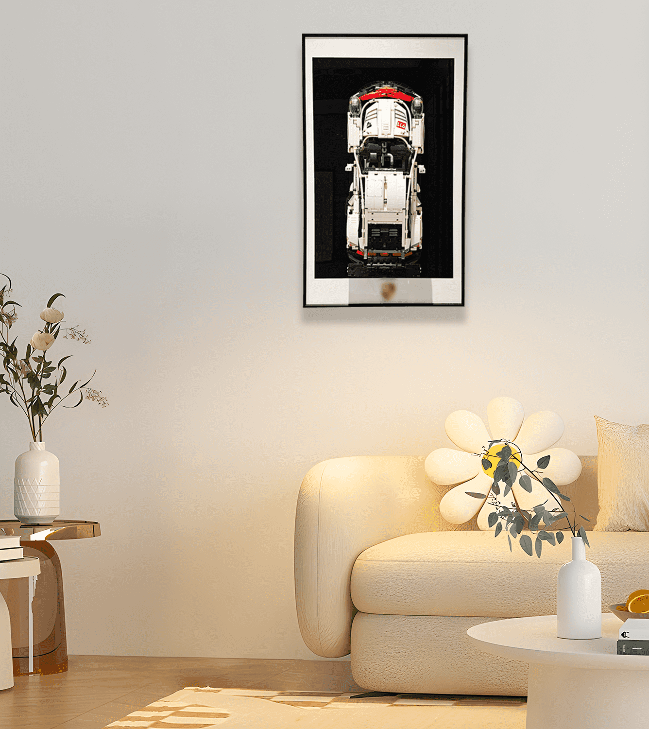 LEGO 42096 Technic Porsche 911 RSR Wall Mount Display Stand - Perfect for Showcasing Your LEGO Car Collection in Bedroom, Office or Game Room