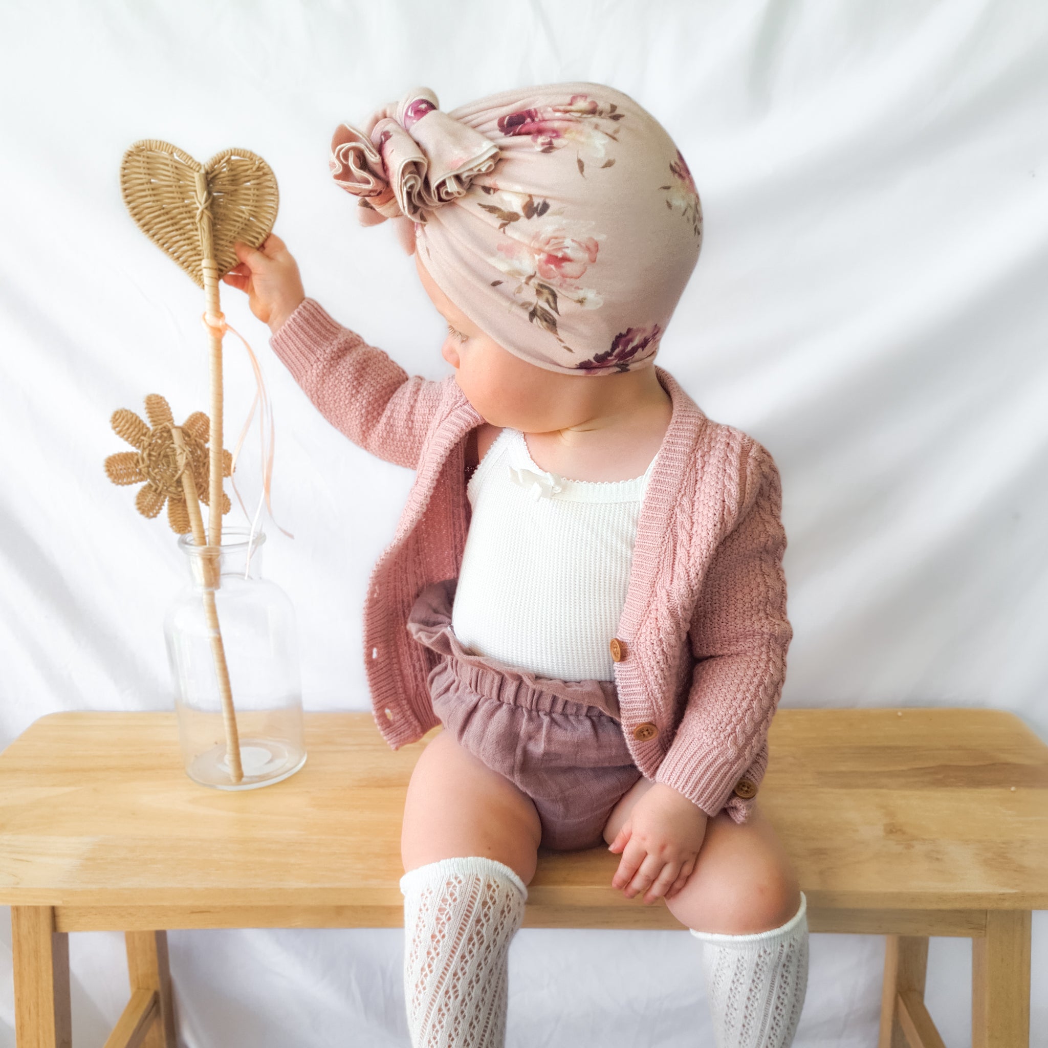 Organic Cotton Muslin Bloomers for Babies & Toddlers - Soft & Breathable Rose Taupe - Perfect for Playtime, Sleepwear & Photo Outfits