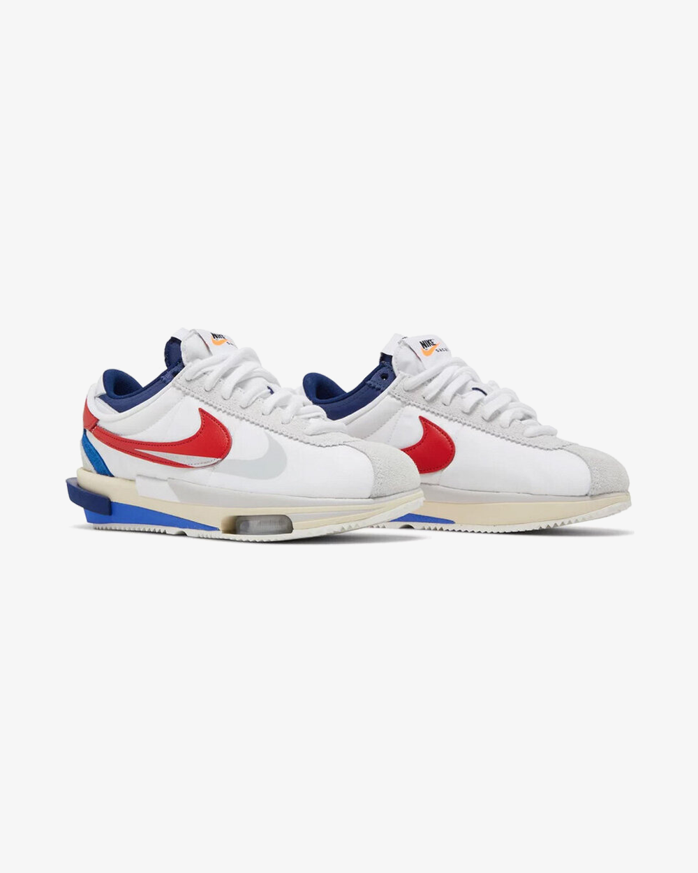 Nike x Sacai Zoom Cortez SP Sneakers in White & University Red - Retro Running Shoes for Men & Women - Perfect for Casual Wear, Street Style & Gym Workouts