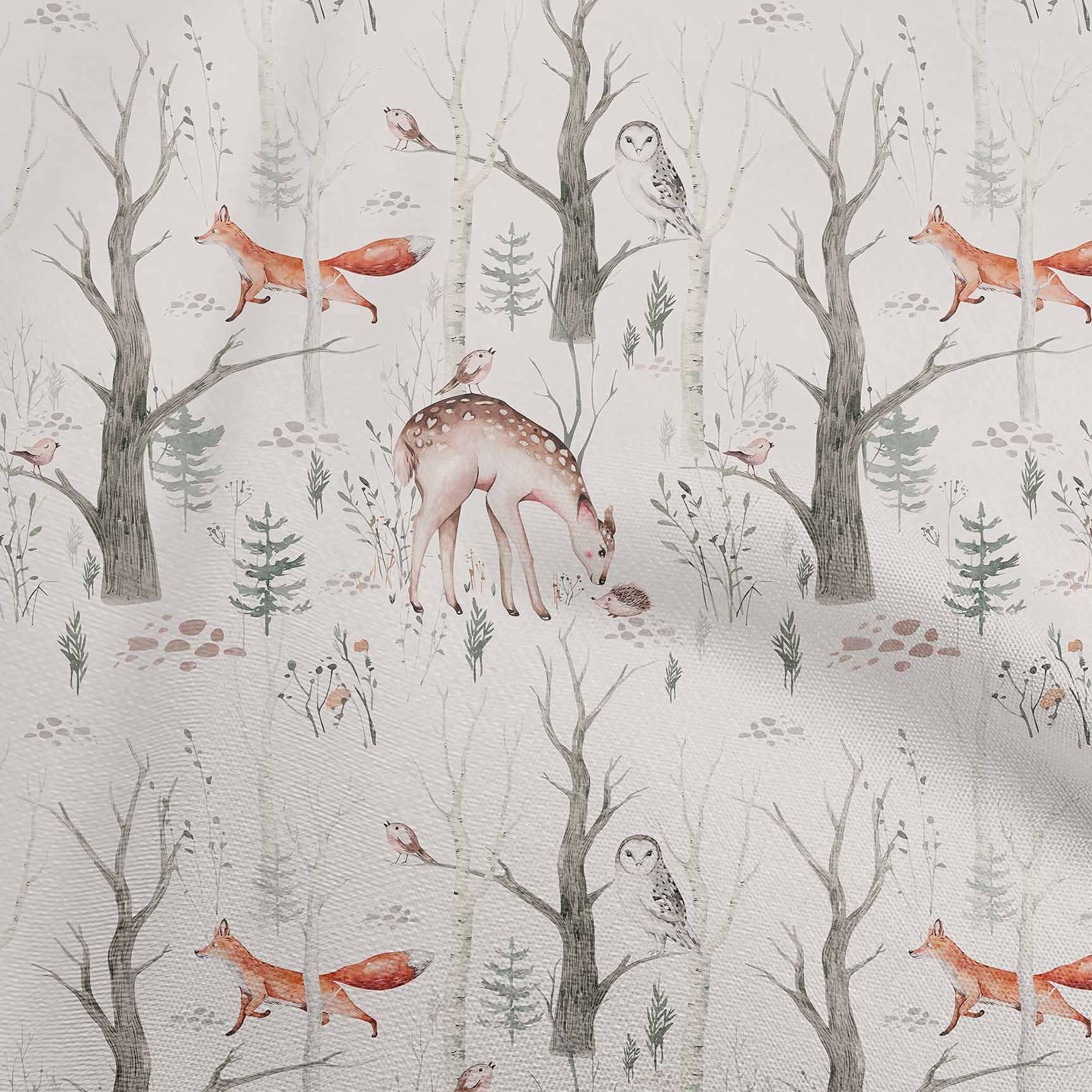 oneOone Rayon Orange Fabric with Deer Print - 56 Inch Wide for DIY Clothing & Sewing Supplies | Perfect for Dresses, Skirts, and Home Decor Projects