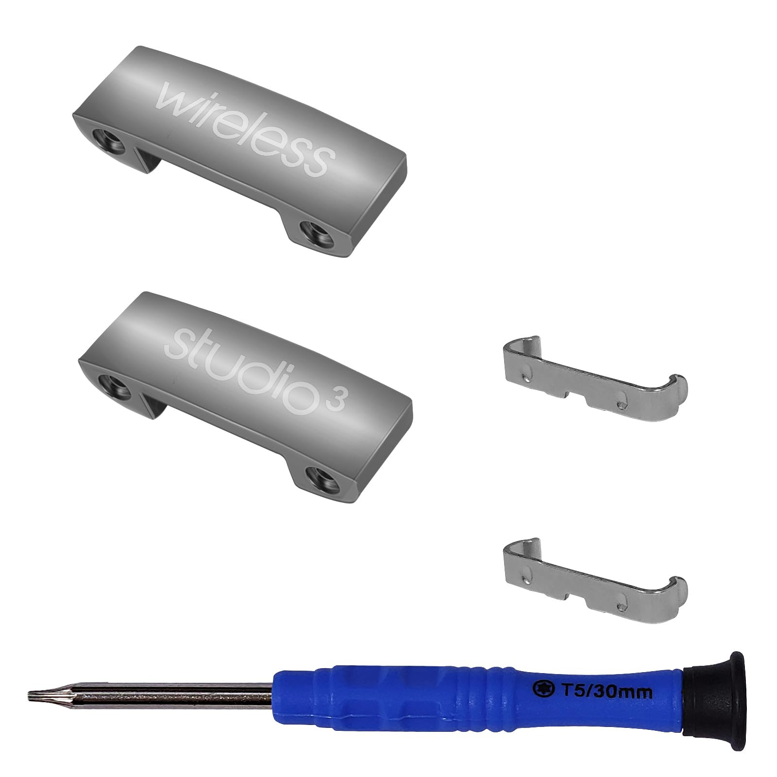 Original Headband Connector Hinge Clip Pin Replacement for Beats Studio 3 Wireless Over-Ear Headphones - Silver Repair Parts (Not Compatible with Solo 2/Solo 3) | DIY Fix for Broken Headphone Hing