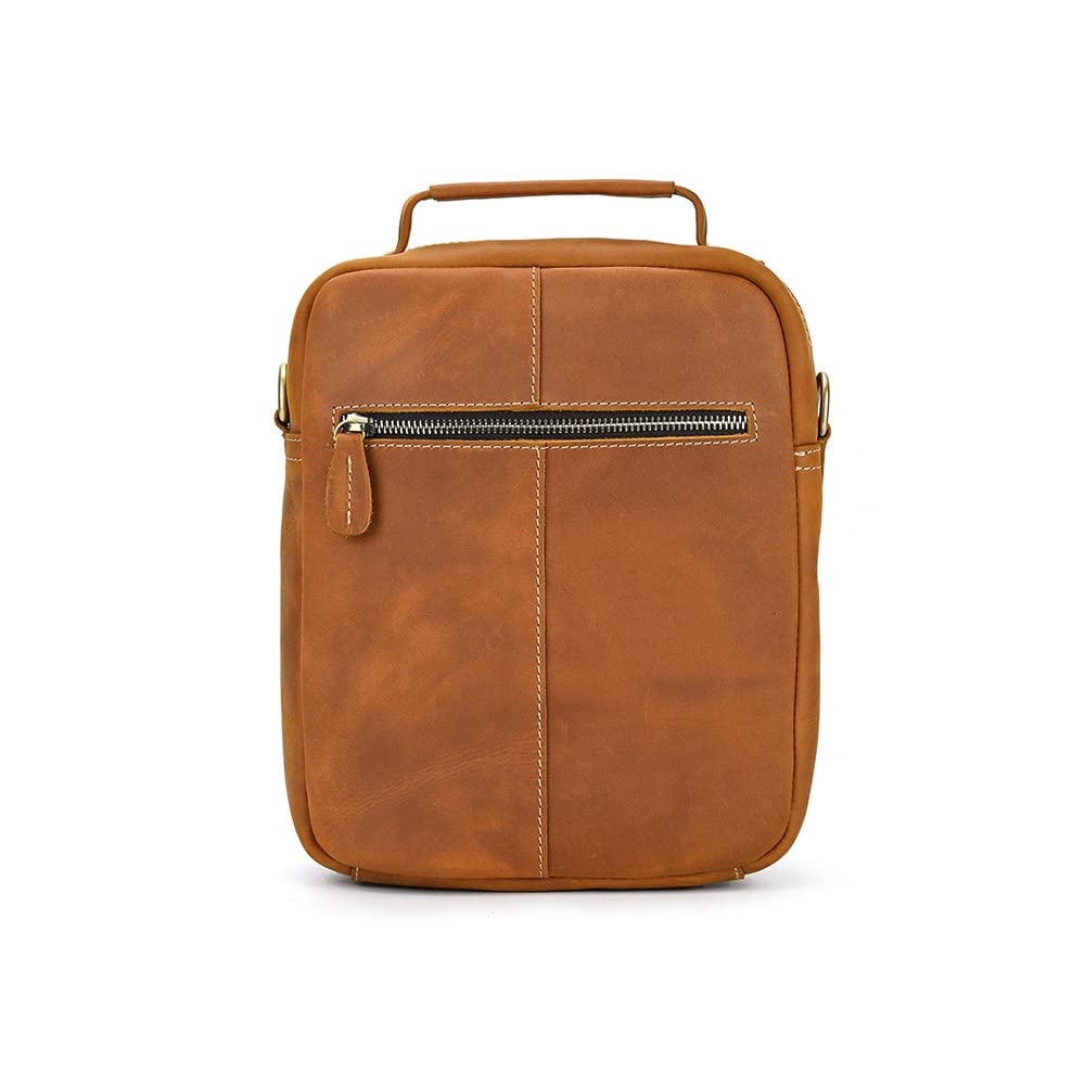 Premium Genuine Leather Messenger Bag for Men - Handmade Crossbody Work Bag, Durable Shoulder Bag for Business & Travel - Ideal Gift for Him or Her (Brown A) - Perfect for Office, Commuting & Daily Use
