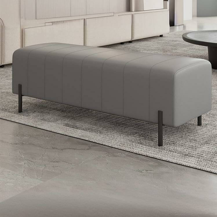 Premium Faux Leather Storage Ottoman Bench - Modern Rectangular Footrest with Tufted Design for Living Room, Bedroom & Entryway - Perfect Home Decor for Stylish Women