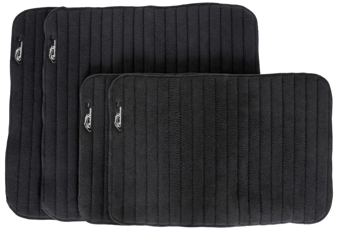 Cavallino Padded Horse Leg Wraps - Black Protective Support for Jumping, Training & Riding | Premium Equestrian Sports Gear