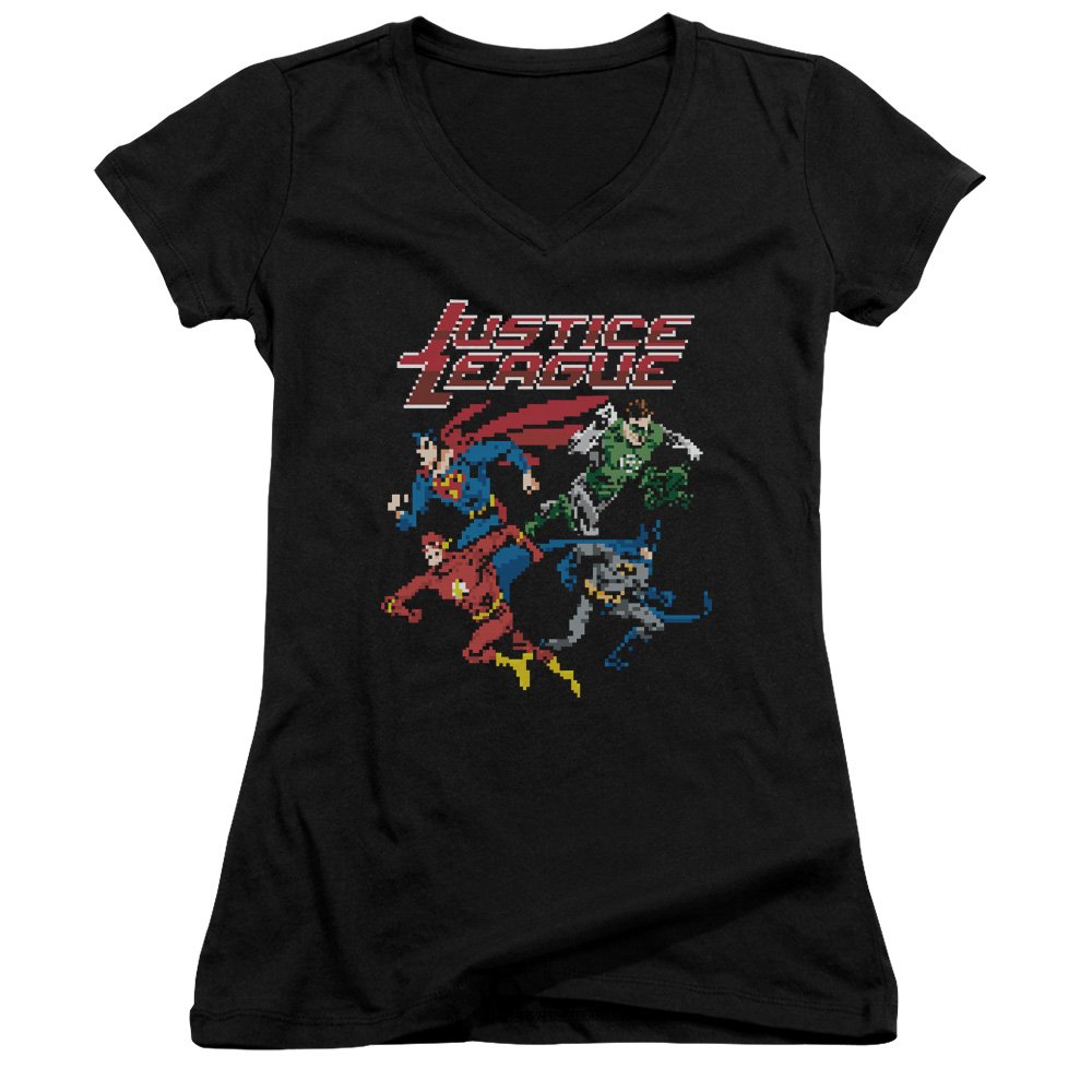JLA Pixel League Juniors' Sheer Fitted V-Neck T-Shirt - Comfortable & Stylish Girls' Tee for Casual Wear, School, and Everyday Outfits