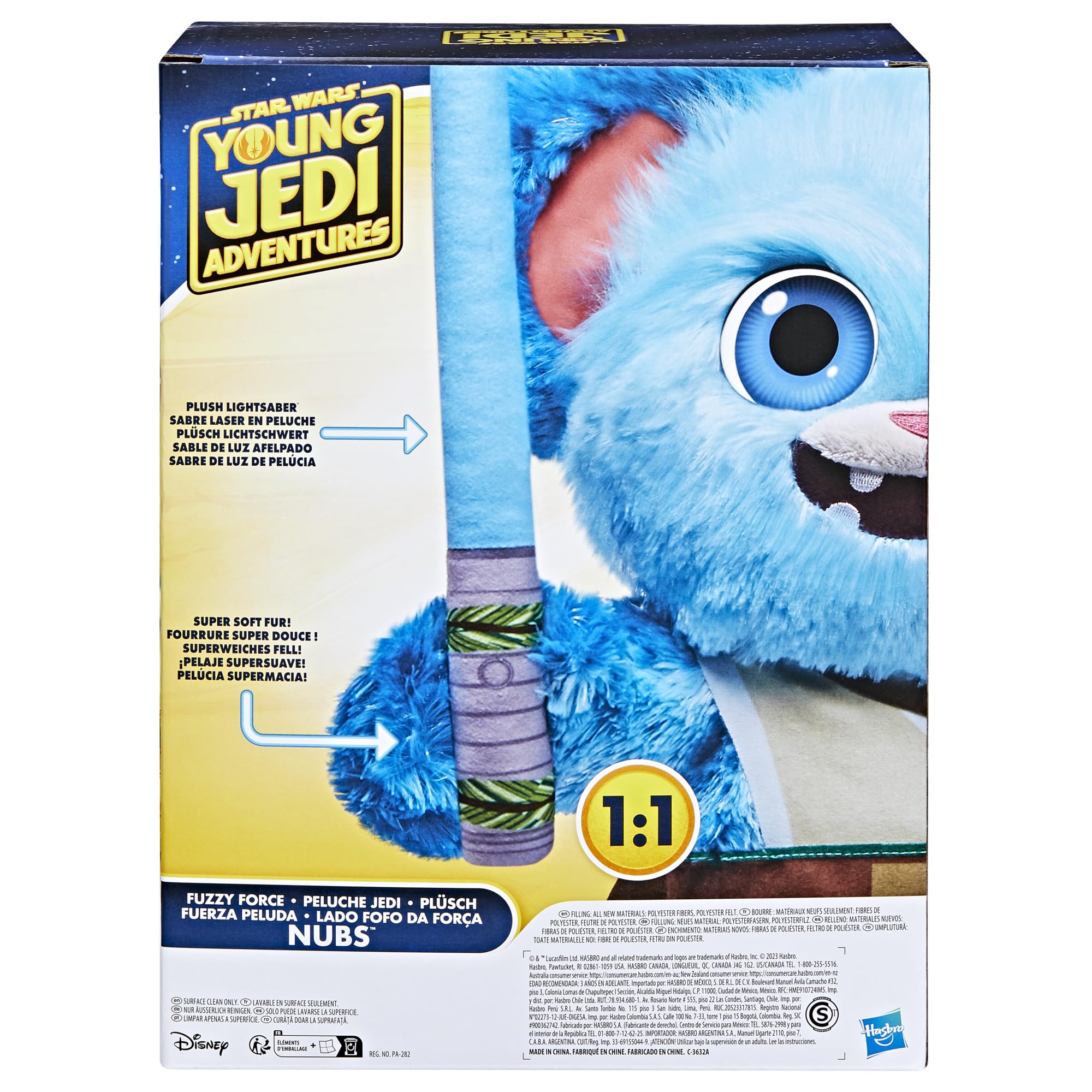 Star Wars Young Jedi Adventures Fuzzy Force Nubs Plush Toy - Soft Cuddly Preschool Toy for 3 Year Old Boys & Girls - Perfect for Playtime, Bedtime & Jedi Training Adventures