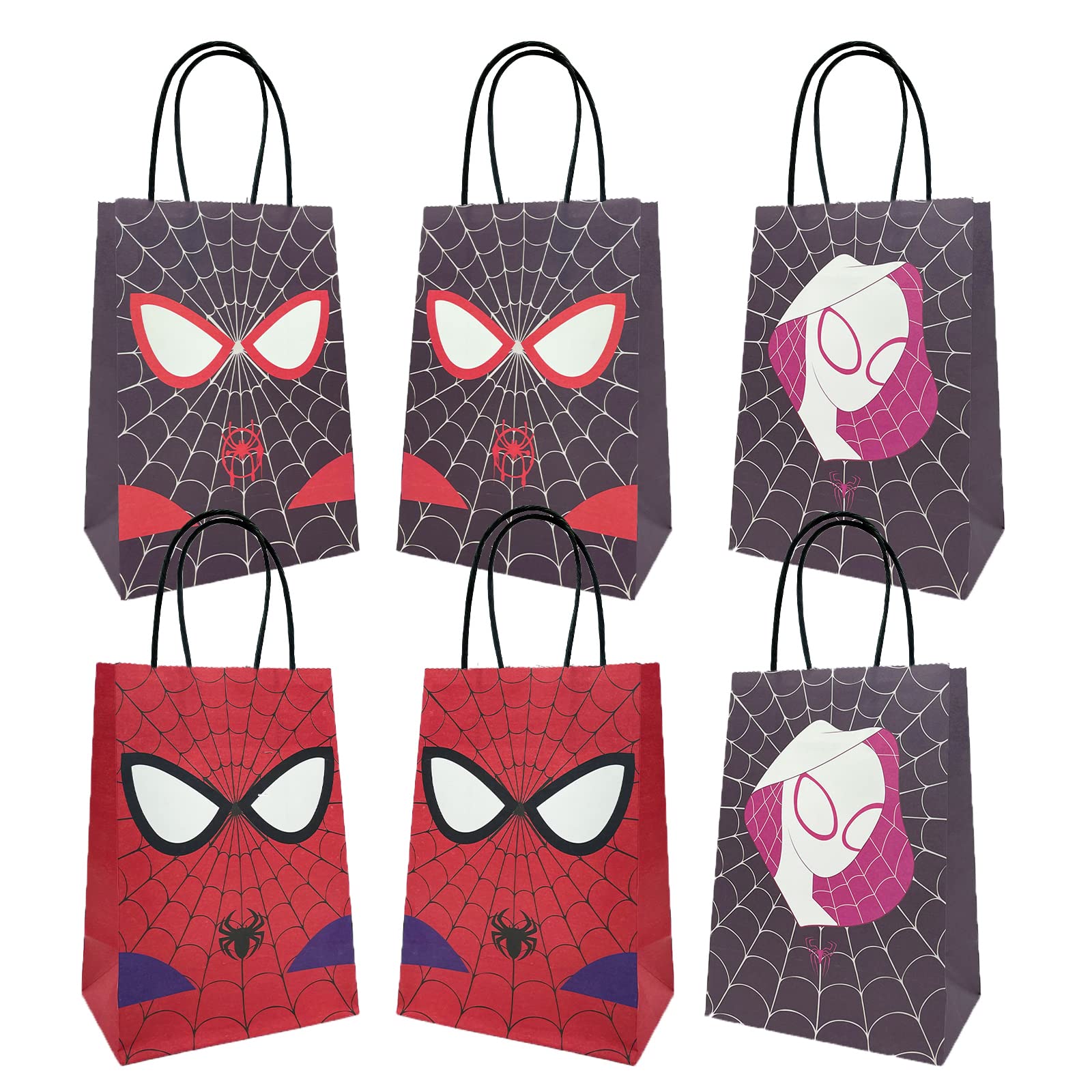 18-Piece Spiderman Party Favor Bags - Reusable Birthday Party Supplies, Gift Bags & Goodie Bags for Kids | Perfect for Superhero Themed Parties, Birthday Favors & Halloween Treats