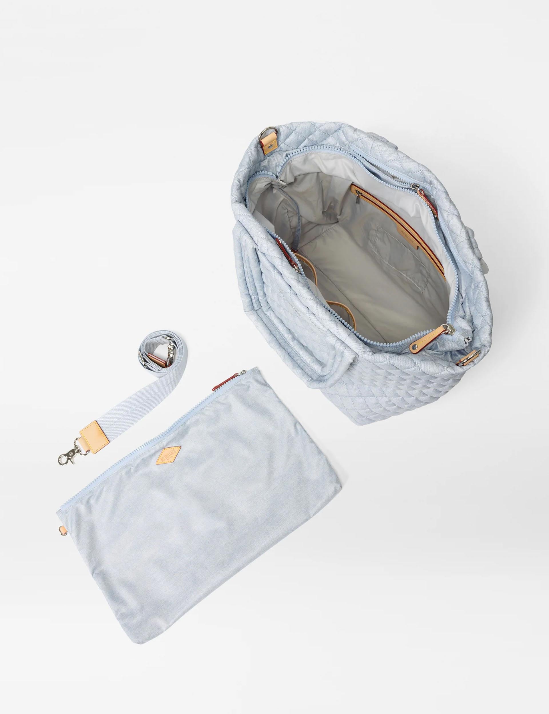 Premium Medium Metro Tote Bag - Stylish Chambray Blue Shoulder Bag for Women | Perfect for Work, Shopping & Travel Accessories
