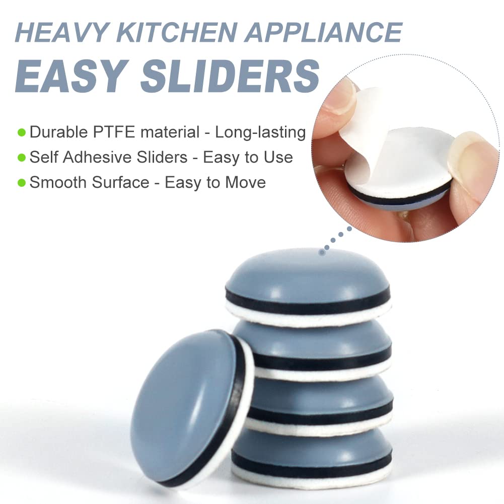 16PCS Appliance Sliders - Non-Slip Furniture Movers for Air Fryers, Bread Machines, Coffee Makers, Blenders & Kitchen Appliances | Easy Glide Pads for Smooth Movement on Countertops & Floors | Perfect for Small Spaces & Heavy Appliances