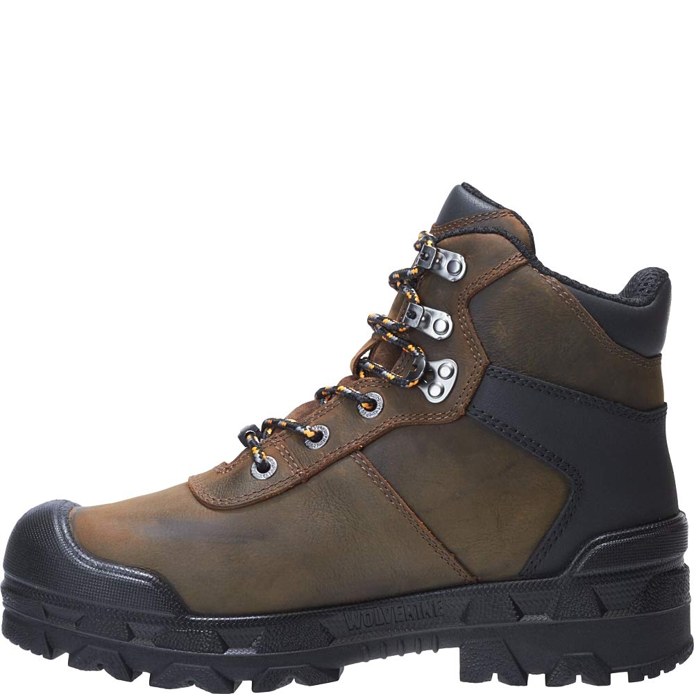 Wolverine Warrior Men's Dark Brown Composite Toe EH Waterproof Hiking Boots - Durable Work Boots for Construction, Outdoor & Heavy Duty Use