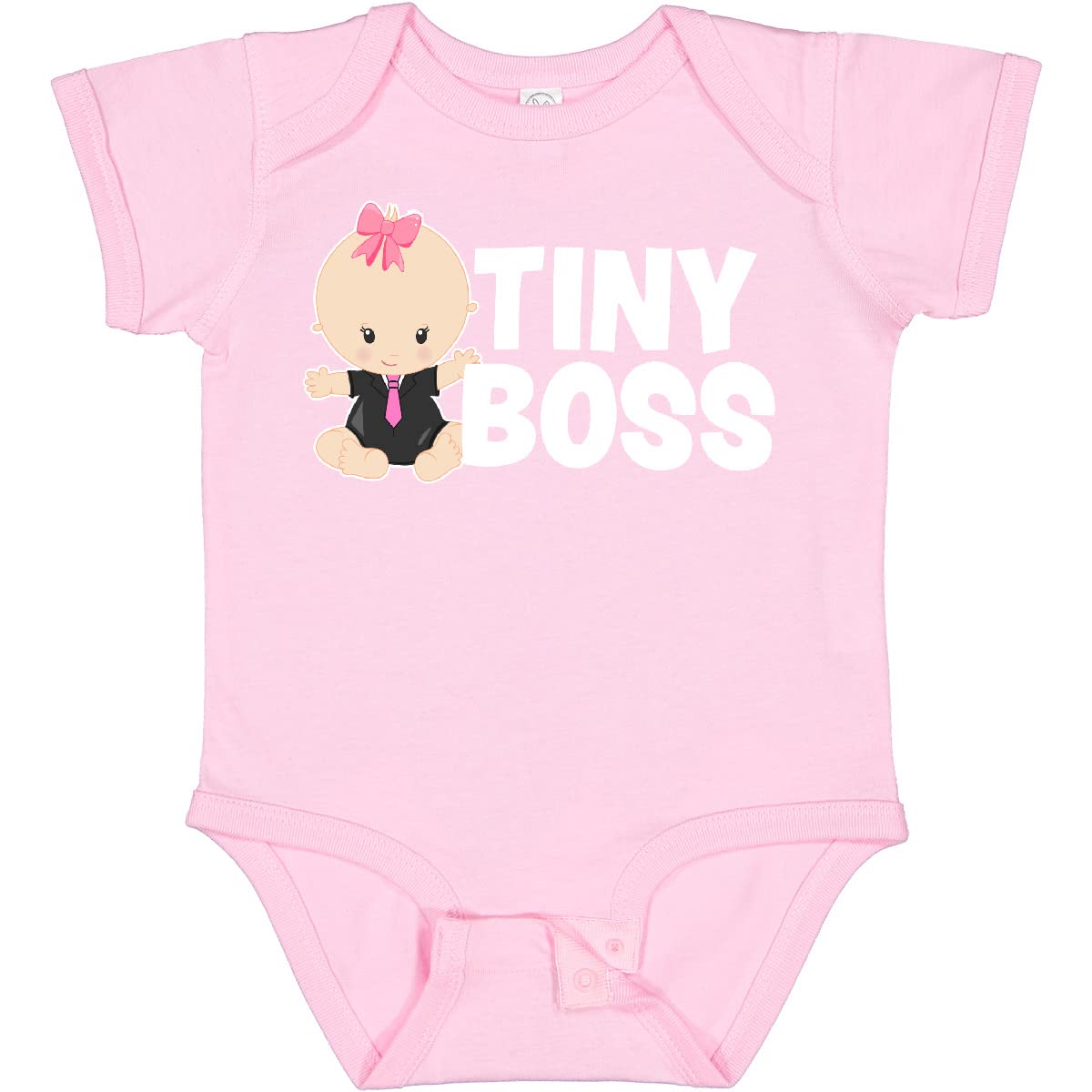 Inktastic Tiny Boss with Baby in Suit Cute Baby Bodysuit - Perfect for Newborn Photos, Family Outings & Special Occasions