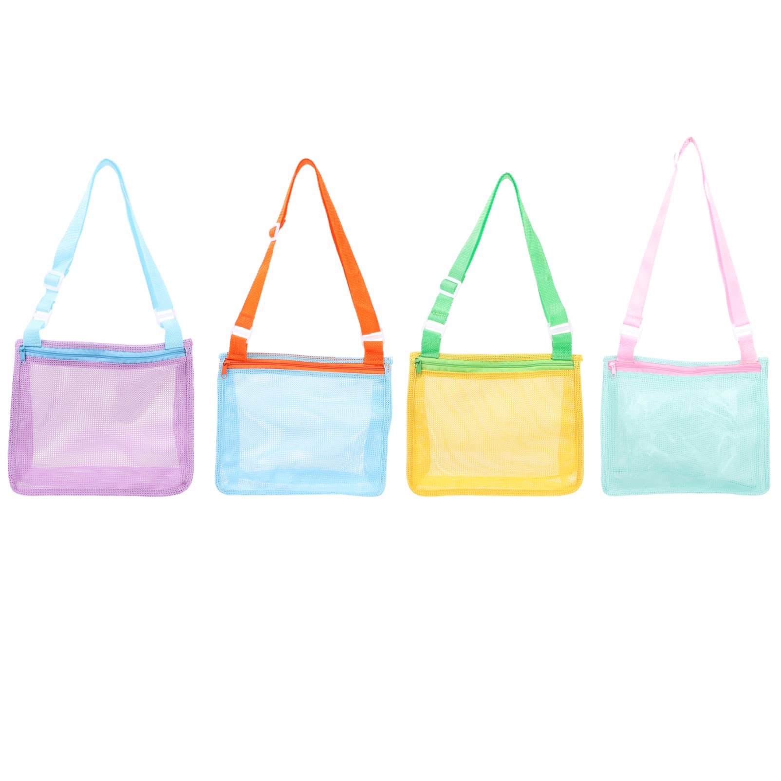 NUOBESTY 4Pcs Kids Beach Toy Set with Mesh Tote Bag - Sand Toys, Small Backpack & Accessories for Outdoor Play, Pool, Travel, and Summer Fun