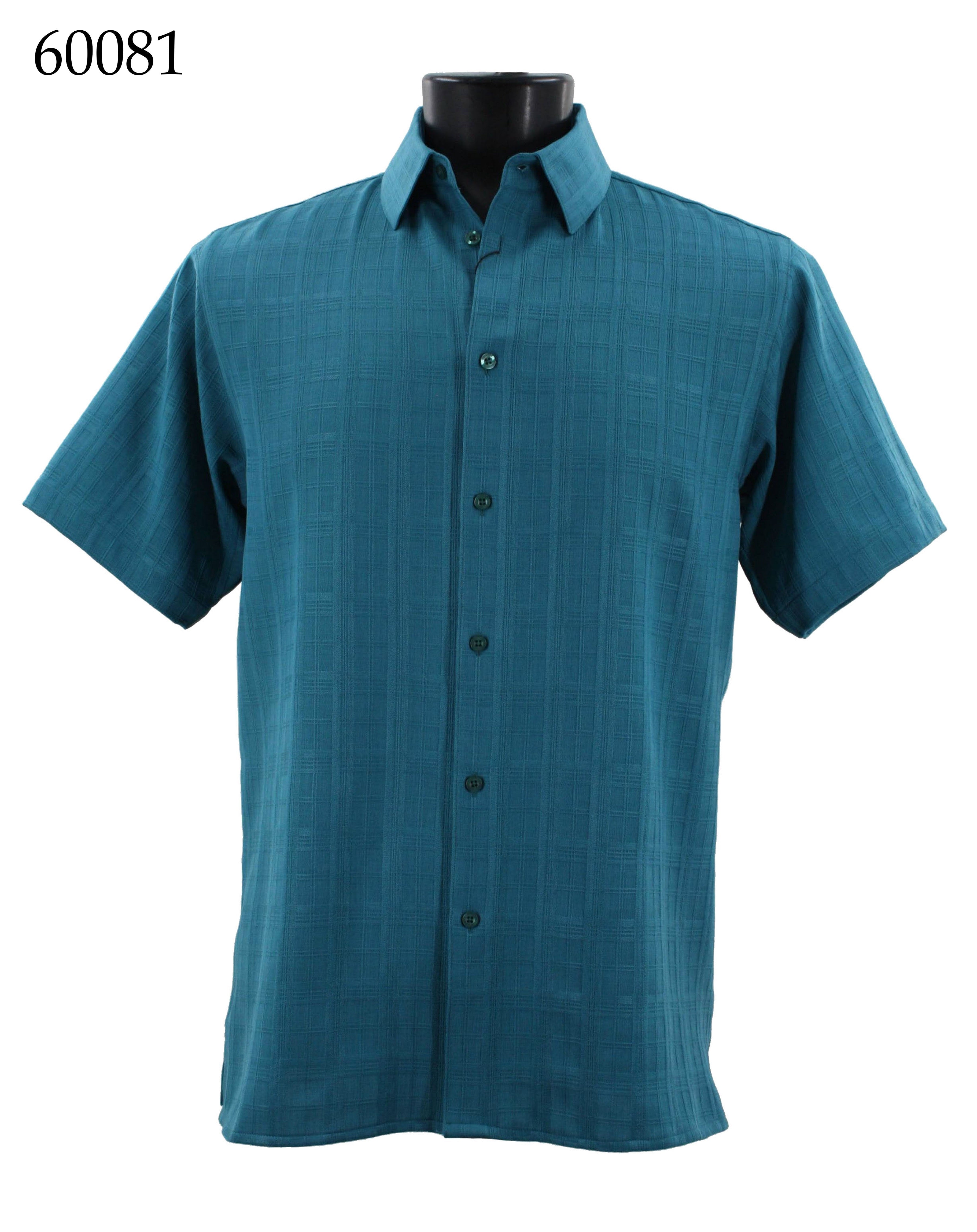 Bassiri Men's Short Sleeve Casual Shirt 60081 - Comfortable Summer Button Down Top for Work & Outdoor Activities