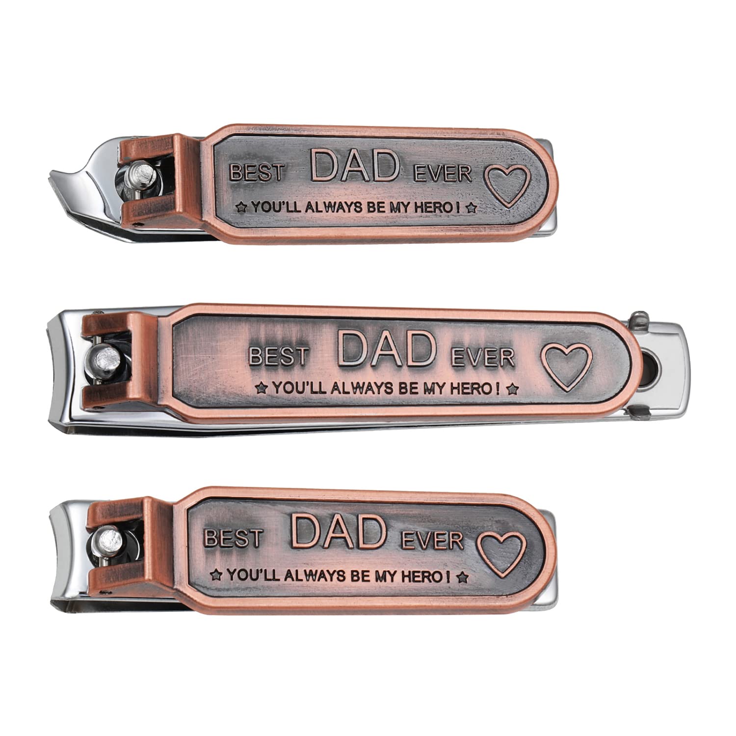 Vintage Antique Nail Clippers Set - Best Dad Ever Collectible Gift for Father's Day, Birthday & Christmas - Unique Present from Daughter or Son - Perfect for Grooming, Travel & Everyday Use