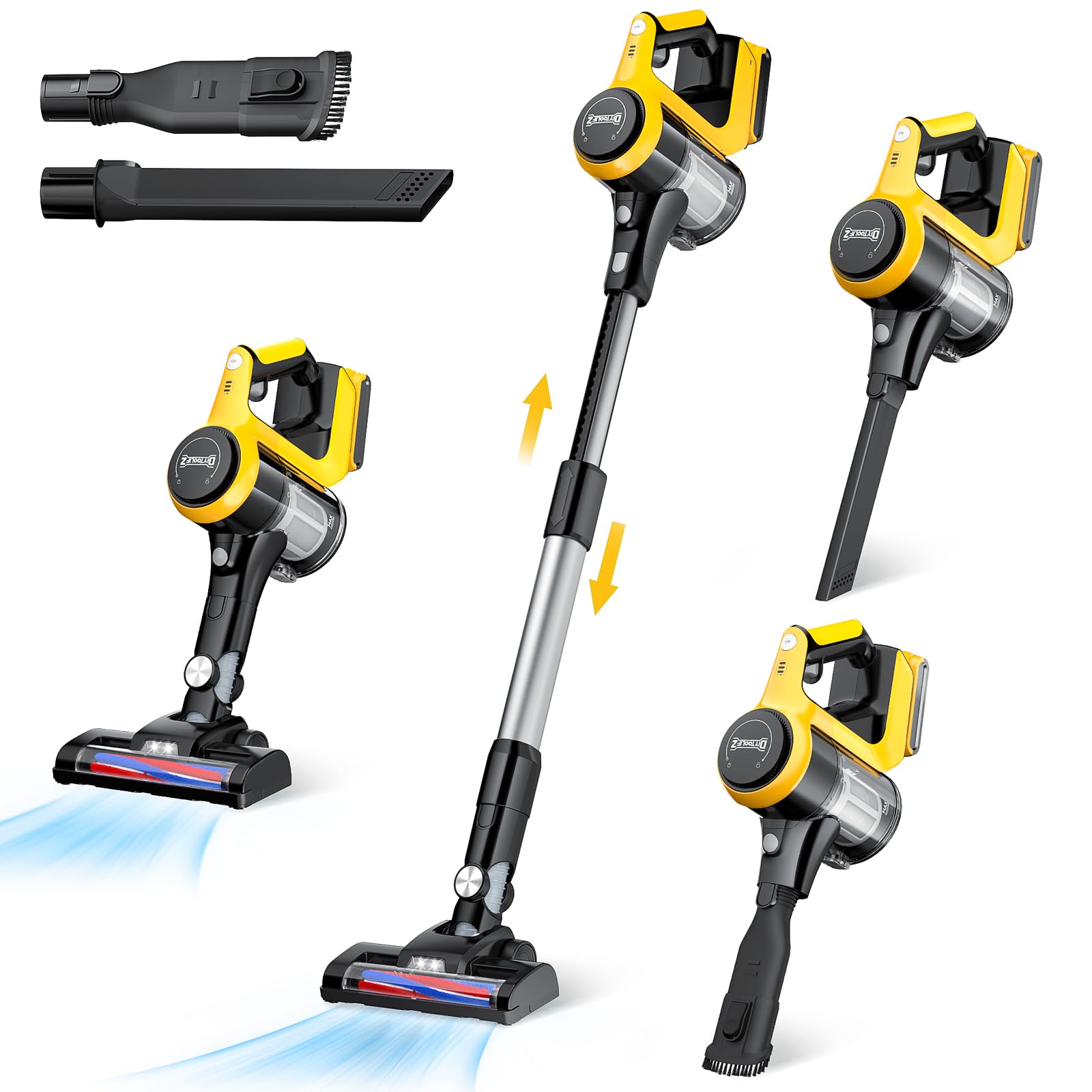 **DeWALT 20V Cordless Stick Vacuum Cleaner (No Battery Included) - 30kPa Lightweight, 2-Speed Suction, 180° Bendable Wand for Hard Floors, Pet Hair, Car & Carpet - Ideal for Quick Home Cleaning & Auto Detailing**