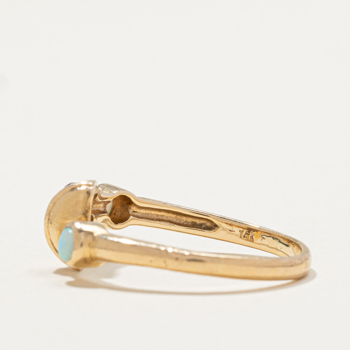 Opal & Diamond Abstract Ring - 0.24ctw Opal & 0.10ctw Diamonds - Size 9.25 - Elegant Statement Jewelry for Women - Perfect for Weddings, Anniversaries & Special Occasions
