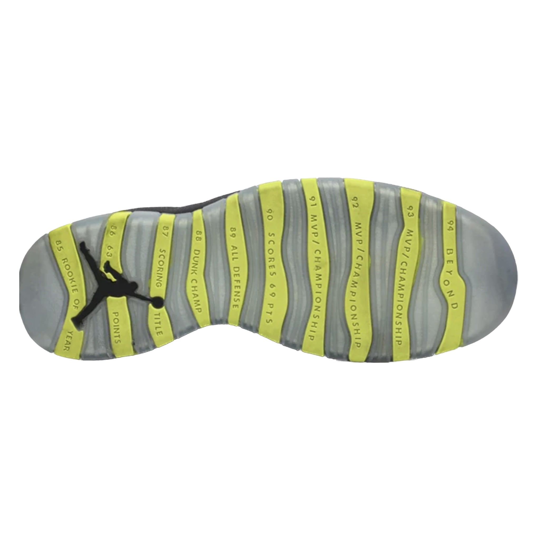 Air Jordan 10 Retro Sneakers - Venom Green, Black, Cool Grey & Anthracite Colorway | Men's Basketball Shoes for Streetwear & Casual Wear