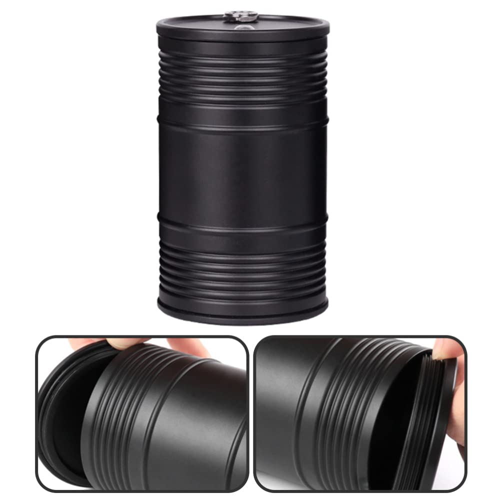 Premium Aluminum Alloy Car Ashtray with Lid - Mini Car Trash Can & Ash Container for Vehicles, Cup Holder Compatible - Ideal for Road Trips, Commuting, and Smoking Drivers