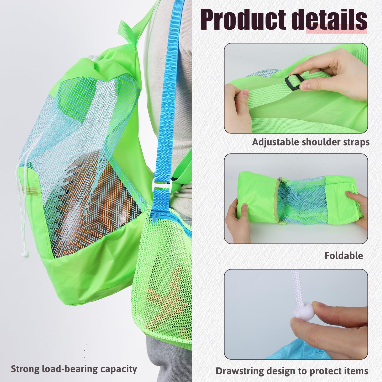 Shindel 2-Pack Mesh Drawstring Backpacks for Beach, Pool, Gym & Sports - Lightweight Breathable Bags for Men, Women & Kids - Perfect for Swimming Gear, Workout Clothes & Outdoor Activities