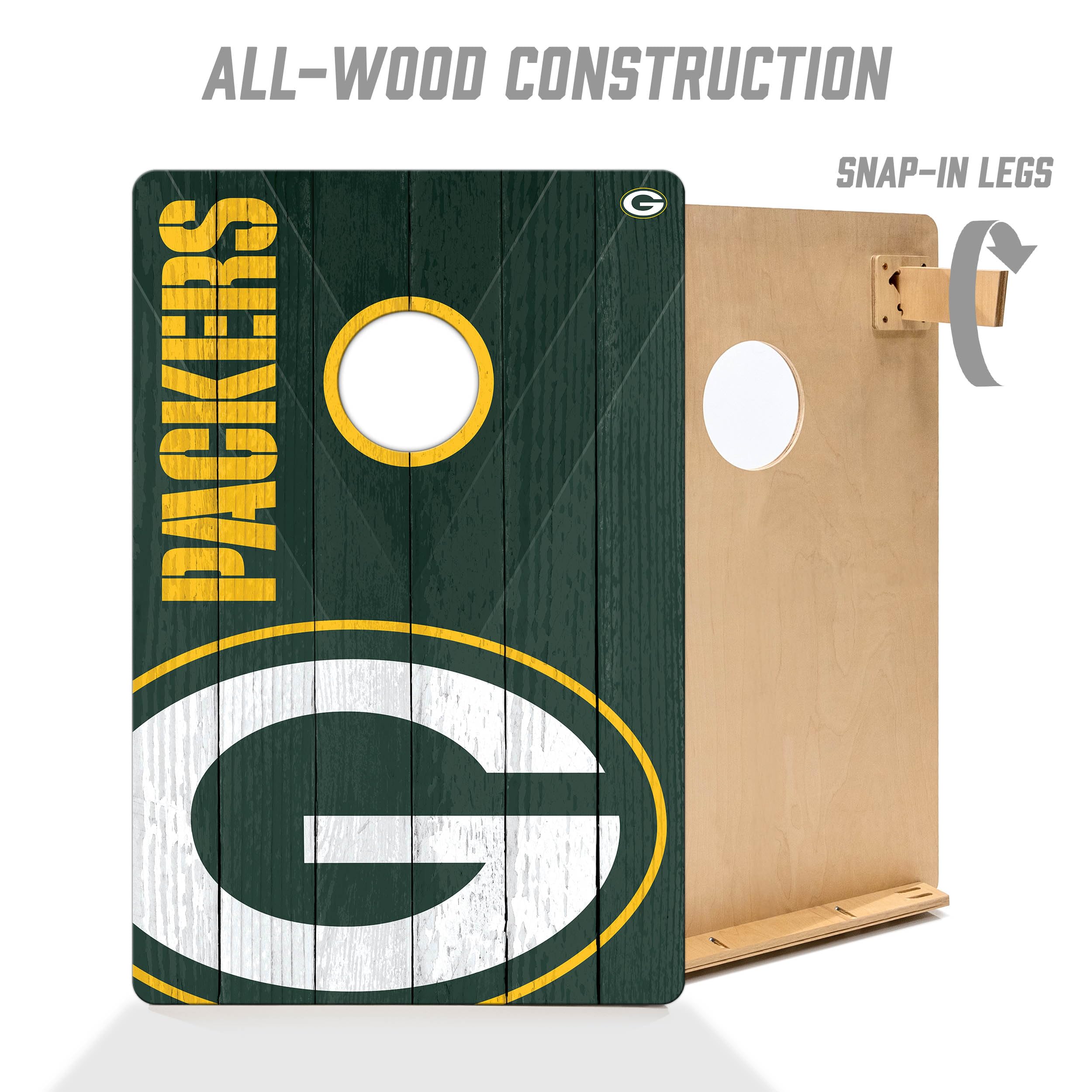 YouTheFan NFL 2’ x 3’ Wood Cornhole Game Set with Team Logo Bags - Perfect for Tailgating, Backyard Parties, and Game Day Fun