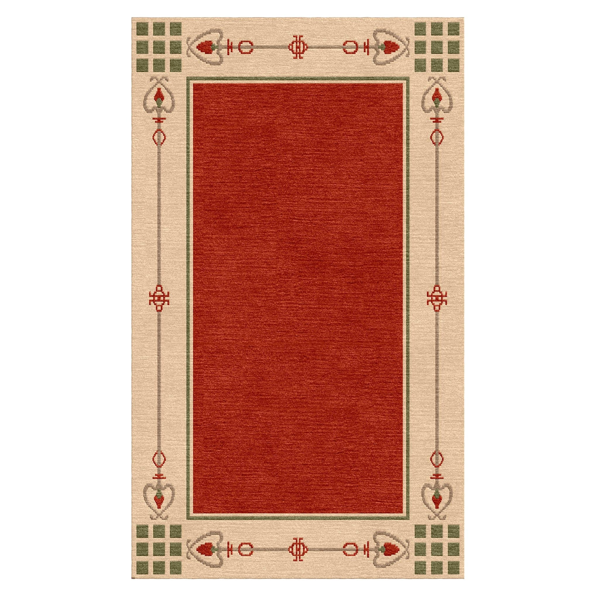 Highland Park Red Area Rug - Soft & Durable Handmade Carpet for Living Room, Bedroom, or Office Decor