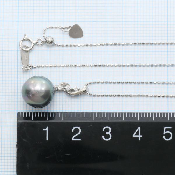 18K White Gold Pearl Diamond Necklace for Women - Elegant Bridal Jewelry, Wedding Gift & Anniversary Present - Perfect for Formal Events & Special Occasions