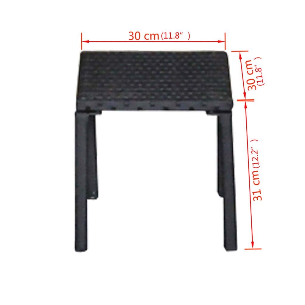 Outdoor Balcony Lounger with Coffee Table - Padded Rattan Sun Lounger Set for Patio, Garden or Poolside Relaxation (Black)