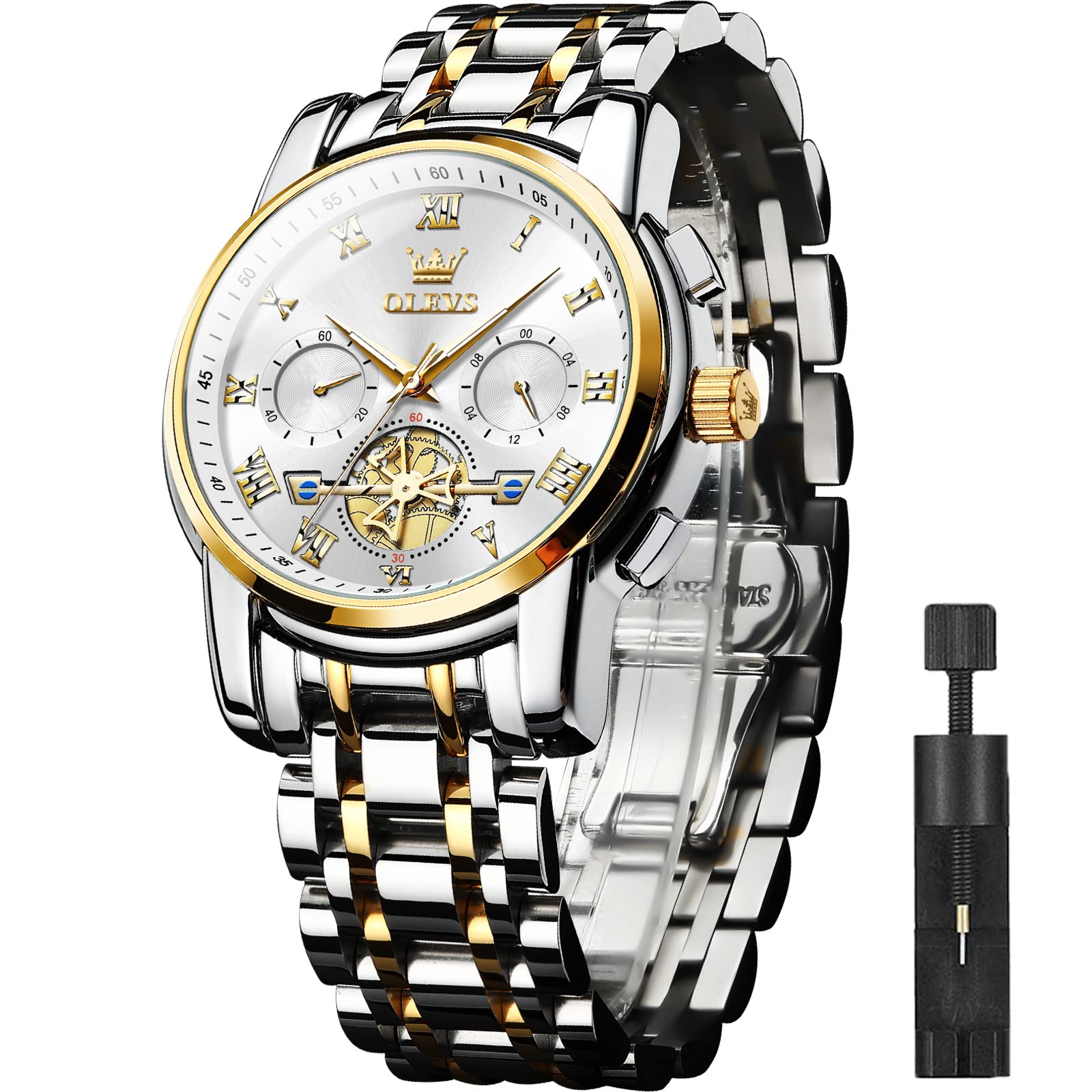 Men's Luxury Chronograph Watch - Waterproof, Luminous, Roman & Arabic Dial - for Casual & Dress Wear