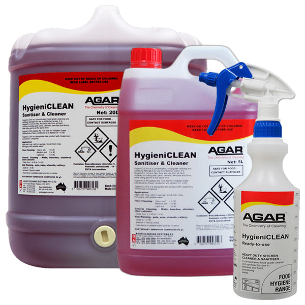 Premium Agar Hygieni Clean Food Grade Cleaner & Sanitizer - Safe for Kitchen, Food Prep & Commercial Use | USDA Approved for Food Contact Surfaces