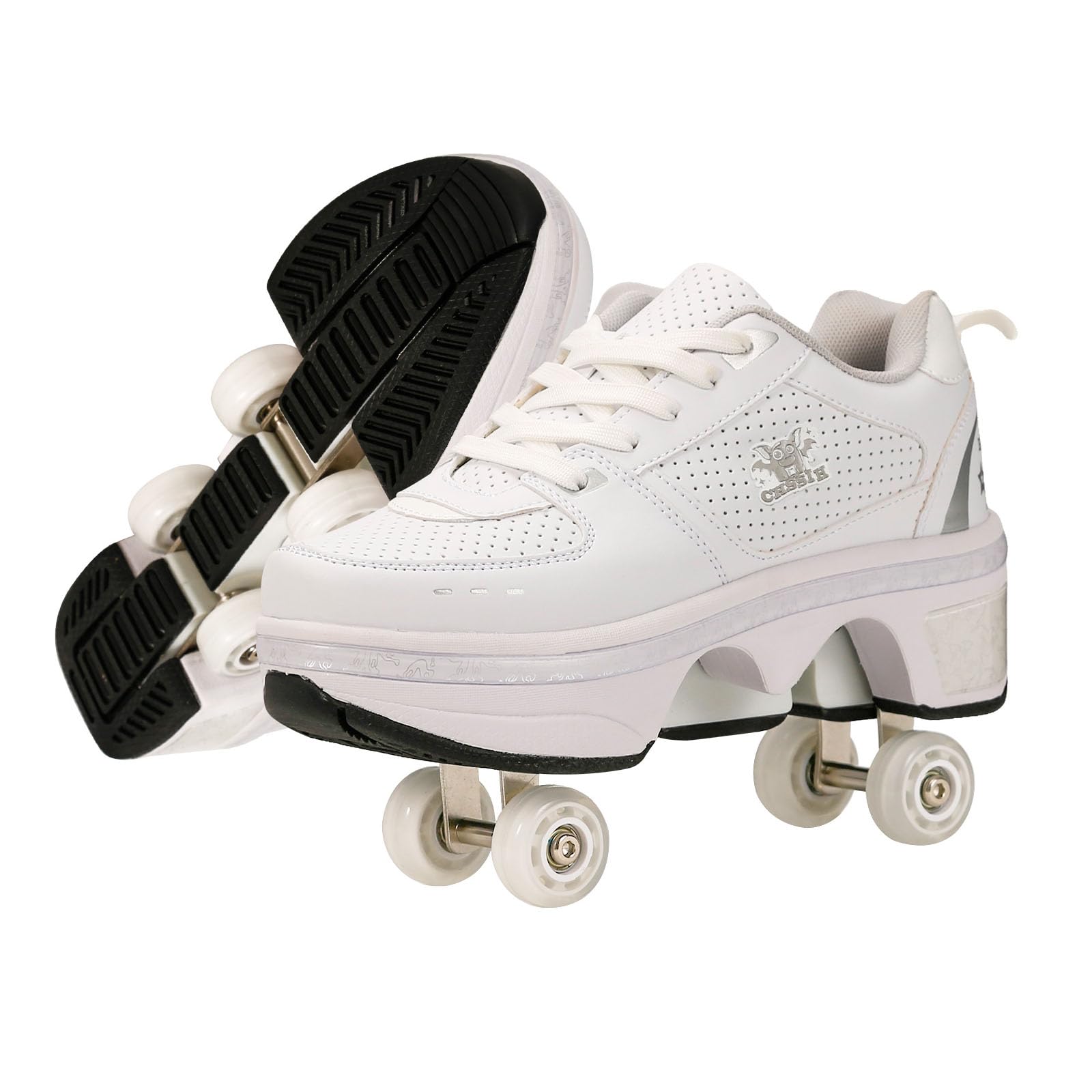 CHSSIH Roller Skate Shoes for Girls, Boys & Women - Retractable Wheel Sneakers for Kids & Adults - Perfect for Birthday, Christmas Gifts, Outdoor Skating & Indoor Fun