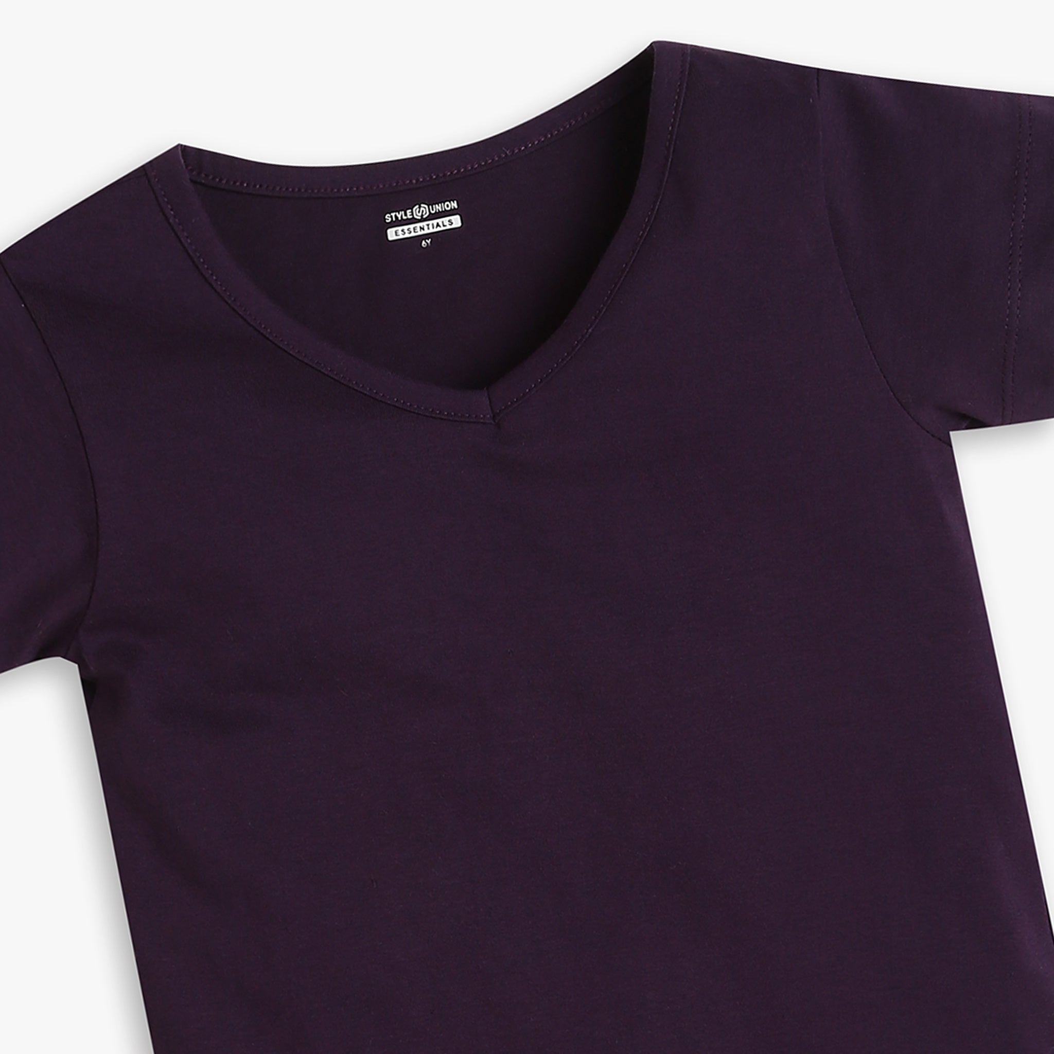 Girls Regular Fit Solid Color Cotton T-Shirt - Soft & Comfortable for Everyday Wear, School, and Play
