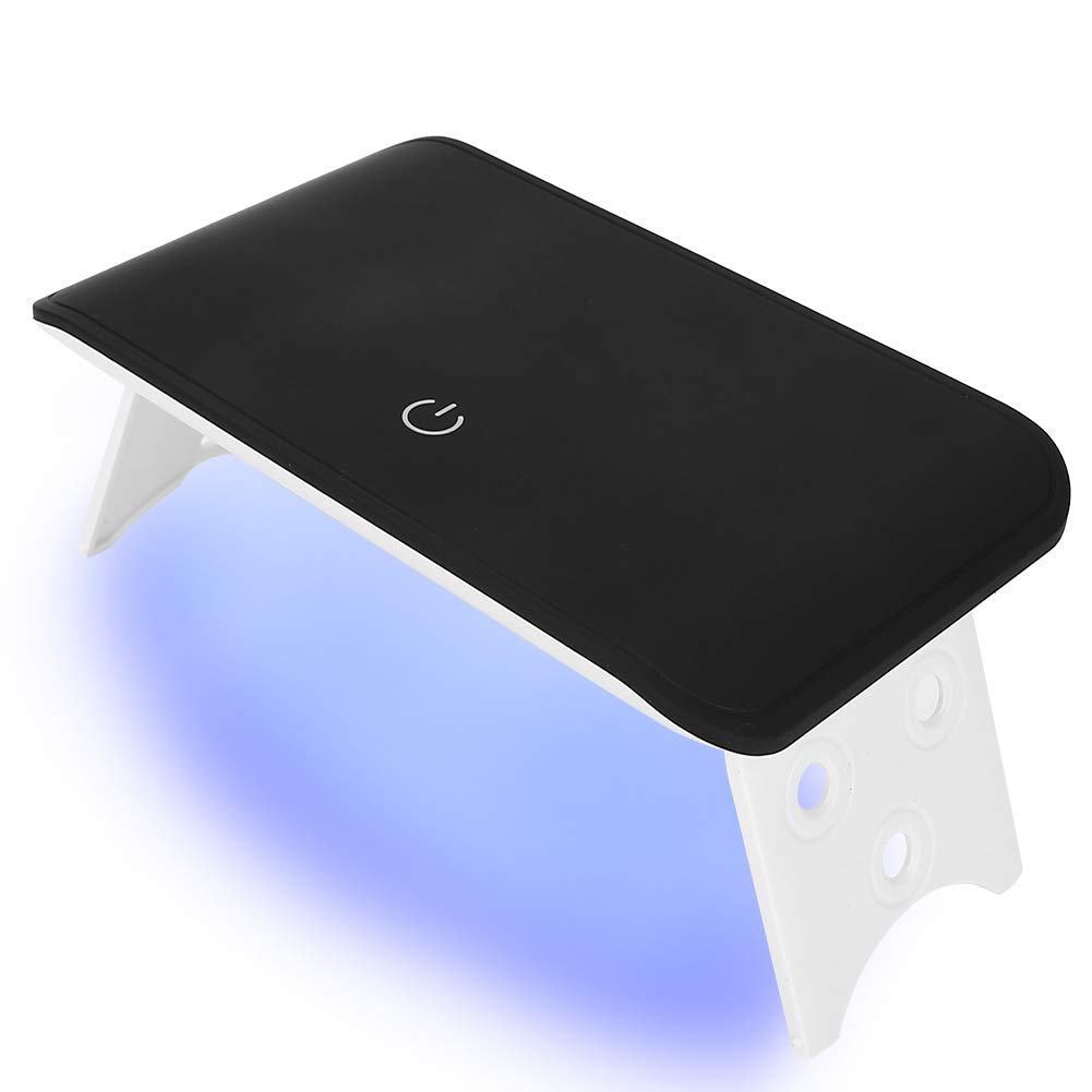 Foldable UV LED Gel Nail Lamp 24W - Portable Nail Dryer for Gel Polish Curing with Auto Sensor | Fast Drying for Fingernails & Toenails | Perfect for Home Manicures, Salon Nail Art & DIY Gel Polish Applications (Black)