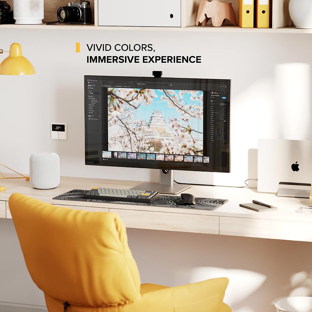 ALOGIC Clarity Pro 27-inch UHD 4K Computer Monitor with 65W Power Delivery & Built-in Webcam - Perfect for Home Office, Video Conferencing & Creative Work