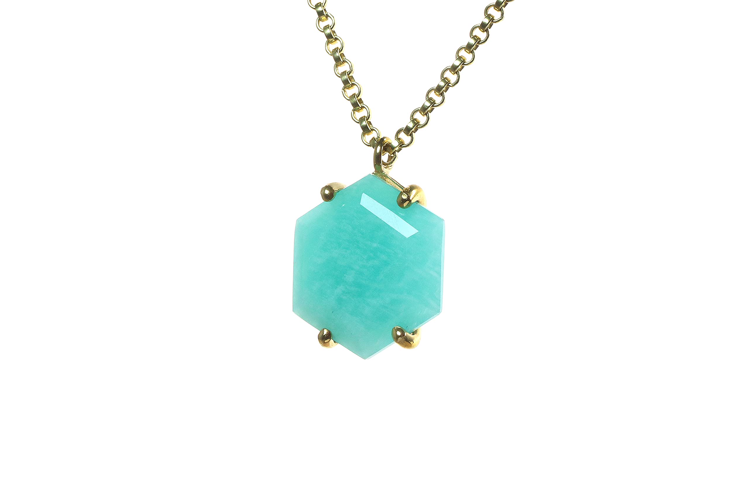 Anemone Geometric Amazonite Necklace - Handmade Blue Crystal Statement Jewelry for Women - Elegant Bridal, Birthday & Anniversary Gift with Gift Box - Perfect for Weddings, Parties & Special Occasions